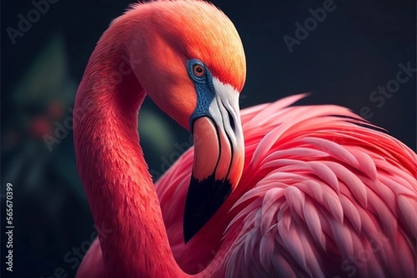Obraz Flamingo Close-Up. Ai