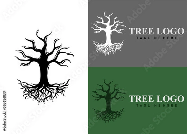 Fototapeta dry leafless tree logo icon vector illustration