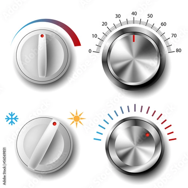 Obraz Vector knob set