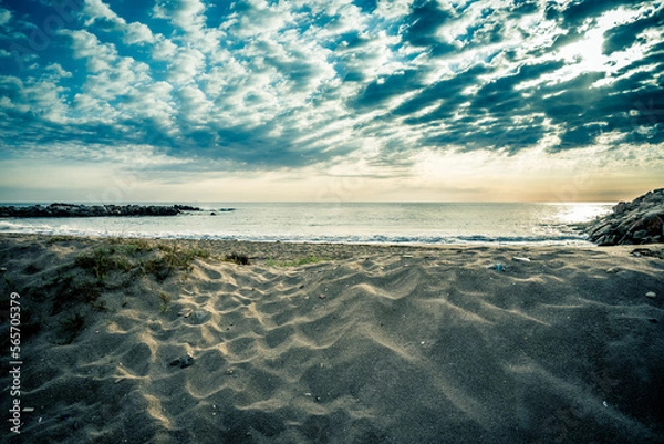 Obraz Espectacular playa con cielo azul con nubes