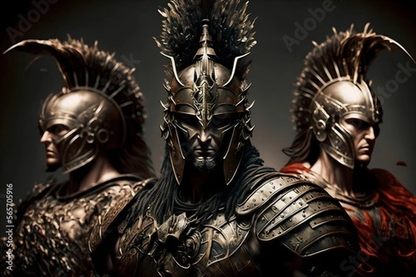 Fototapeta spartan warrior with shiny armor