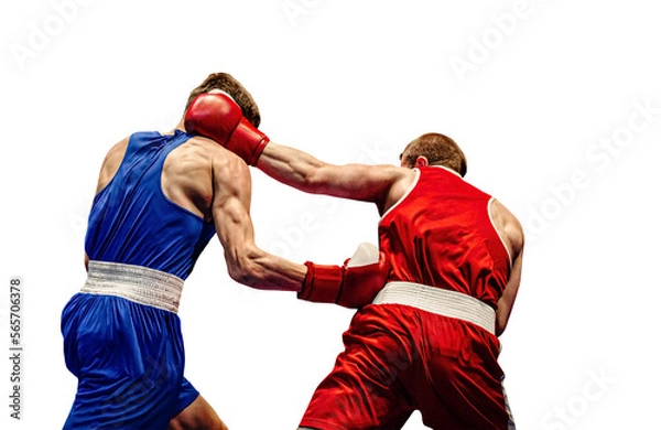 Obraz boxing match boxers exchange blows