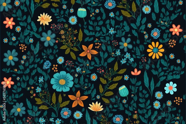 Fototapeta ditsy floral pattern made by generative ai