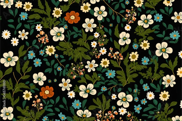 Obraz ditsy floral pattern made by generative ai