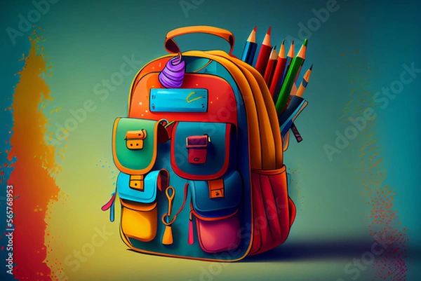 Fototapeta Back to school backpack