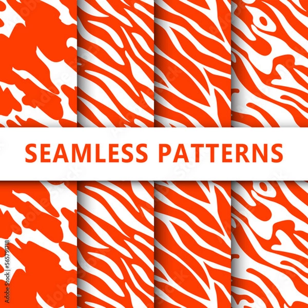 Fototapeta Collection draw simple seamless patterns for your fabric and textile. Abstract patterns with liquid texture vector.