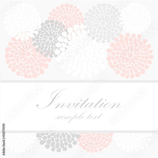 Fototapeta Wedding birthday card invitation, abstract floral background