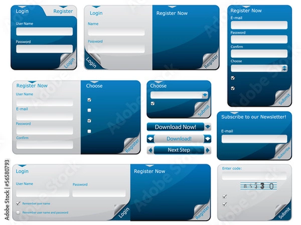 Obraz Sticky web form template
