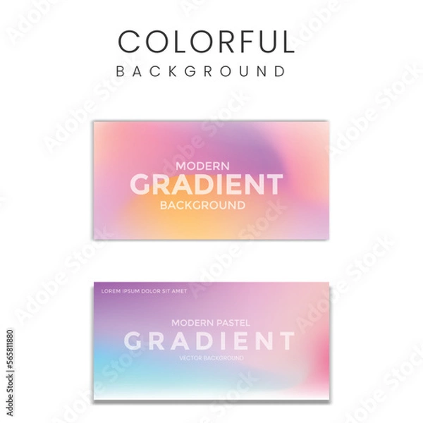 Obraz Pastel Gradient concept vector colorful background set.