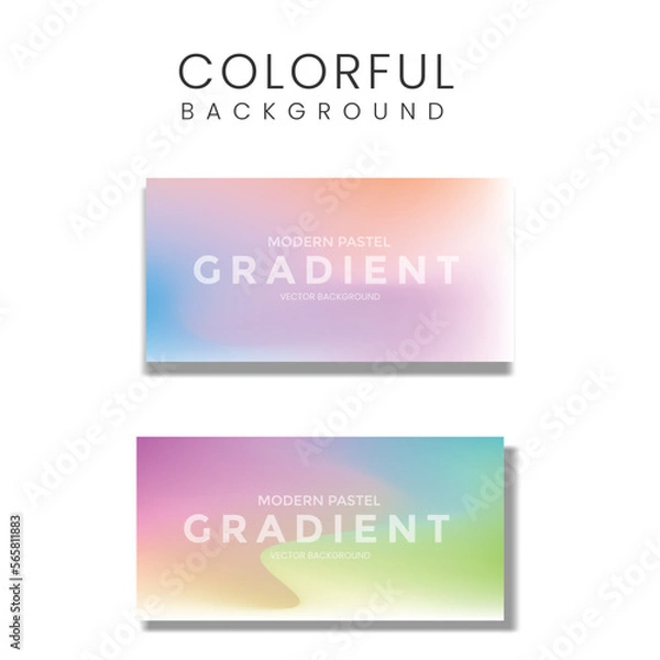 Obraz Pastel Gradient concept vector colorful background set.