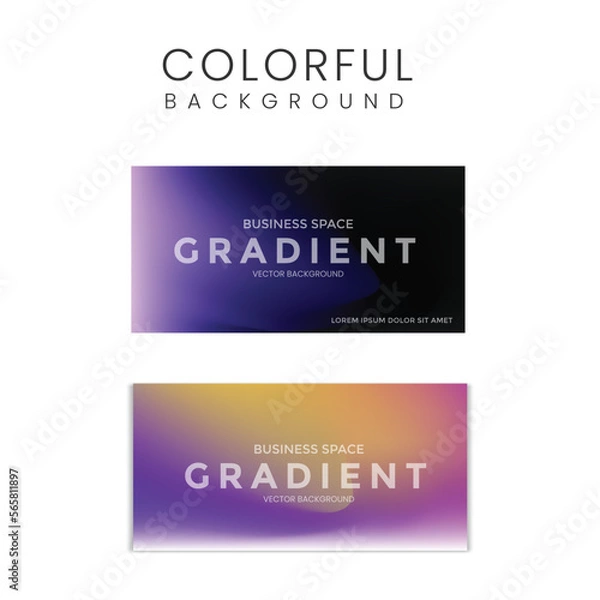 Obraz sky and space Gradient concept vector colorful background set.