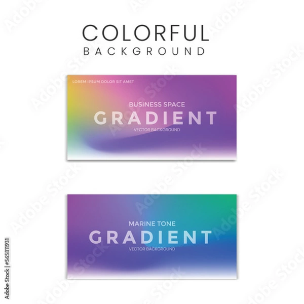 Obraz Blue purple Gradient concept vector colorful background set.