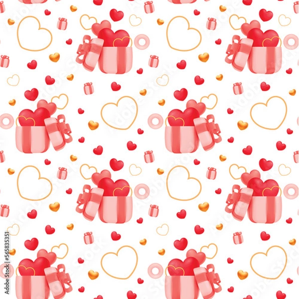 Obraz seamless pattern with gift boxes for valentine