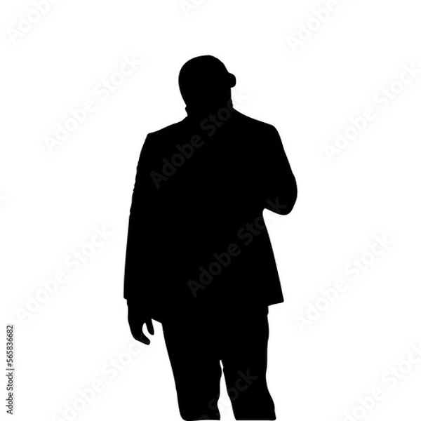 Obraz Black man silhouette. Business man profile silhouette isolated vector