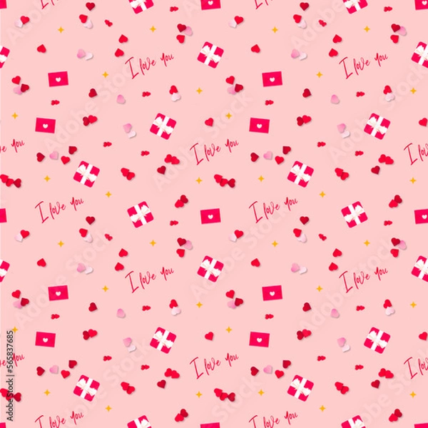 Fototapeta Valentine's day seamless pattern