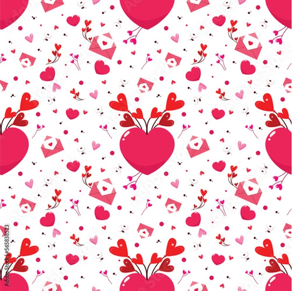 Obraz Love heart valentine seamless pattern