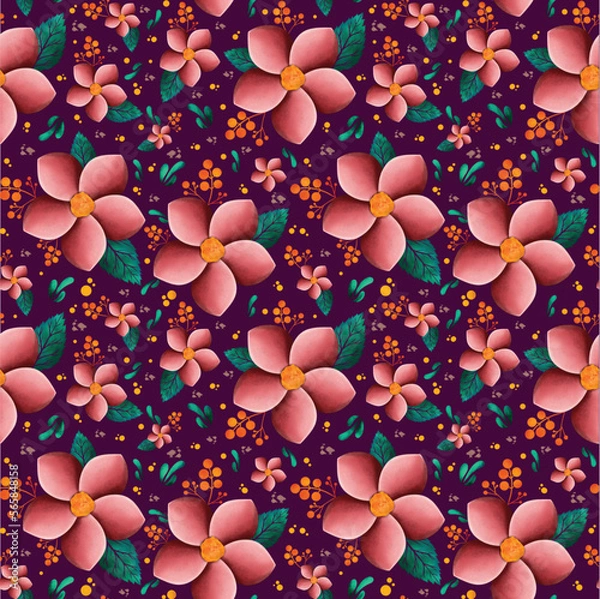 Obraz Beautiful flowers seamless pattern
