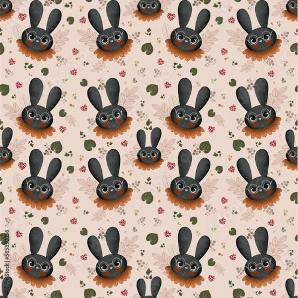 Obraz Cute rabbit seamless pattern