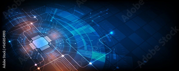 Fototapeta high tech computer technology circuit abstract background