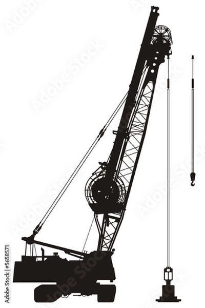 Obraz Vector construction crane silhouette