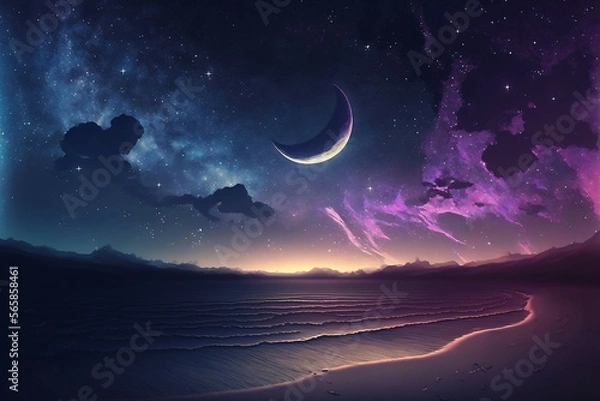 Fototapeta Crescent Moon Nightscape