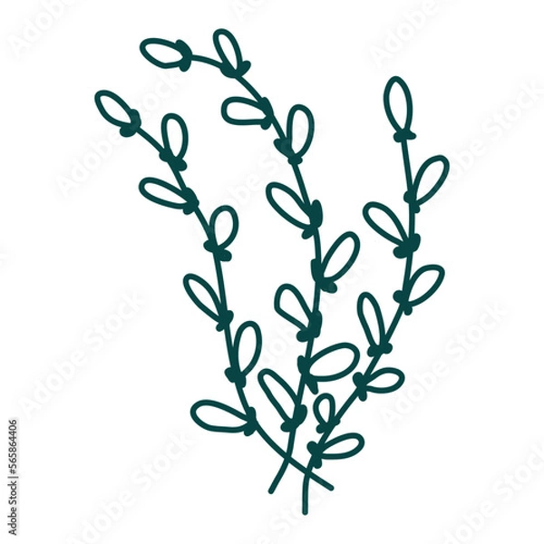 Obraz Hand drawn floral composition. Doodle flowers. Vector art. Botanical element for decoration.