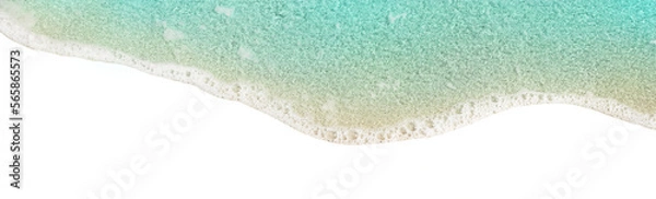Fototapeta Ocean clear blue wave isolated on transparent background. PNG photo of soft sea water surface.