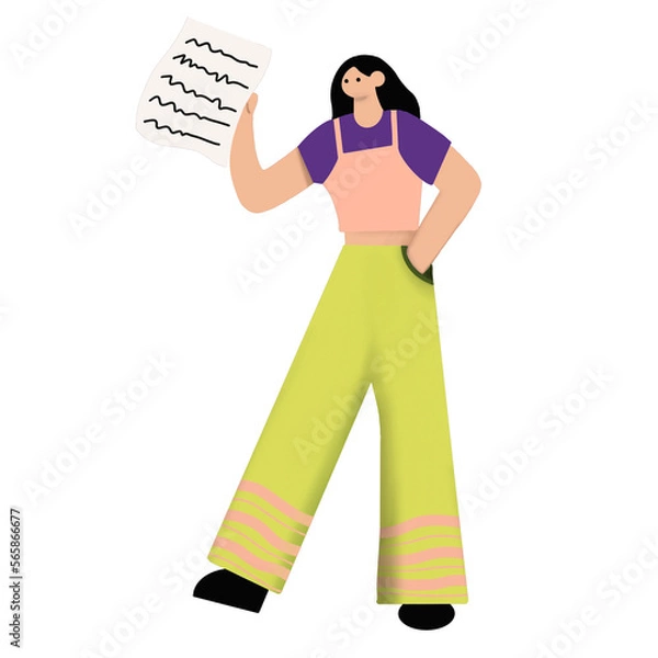 Fototapeta Person with paper