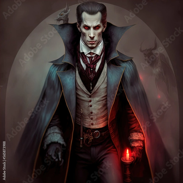 Obraz A vampire in the Victorian age. Made with Generative AI