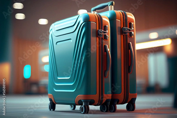 Obraz Koffer im Flughafen - Generative Ai