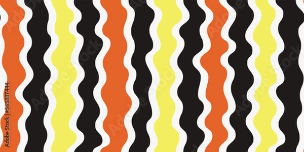 Fototapeta Wavy vertical lines on a white background. Vector print for interior and seamless backgrounds, wallpaper, fabric, decor.