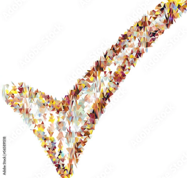 Fototapeta Triangular multicolored symbol "Okey". Isolated on white background