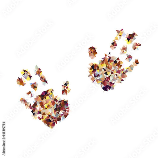 Fototapeta Triangular multicolored icon open hand. isolated on white background