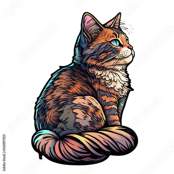 Fototapeta Cute cat looking up