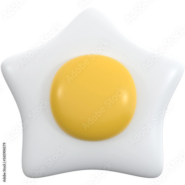 Obraz 3d fried egg icon, for UI, poster, banner, social media post. 3D rendering