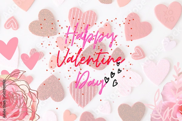 Fototapeta i love my girlfriend t shirt design,Valenines day t shirt design Happy valentines day vector banner background. Valentines day greeting card with typography and elements like gifts, red heart shapes 
