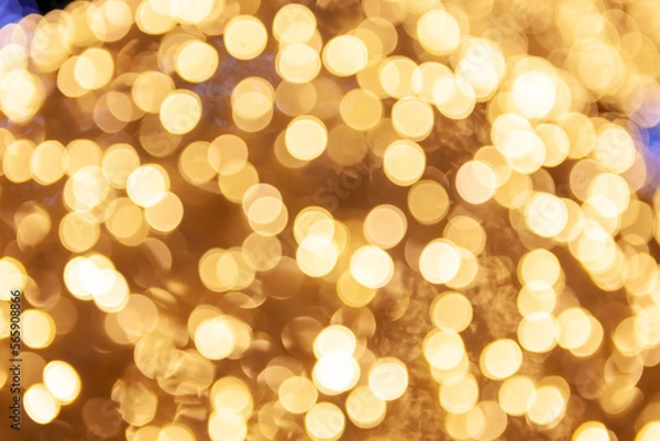 Obraz 노란 전구들로 가득한 아웃포커스, 보케 이미지 배경