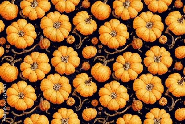 Fototapeta pumpkin seamless pattern texture
