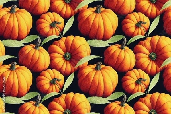 Fototapeta pumpkin seamless pattern texture
