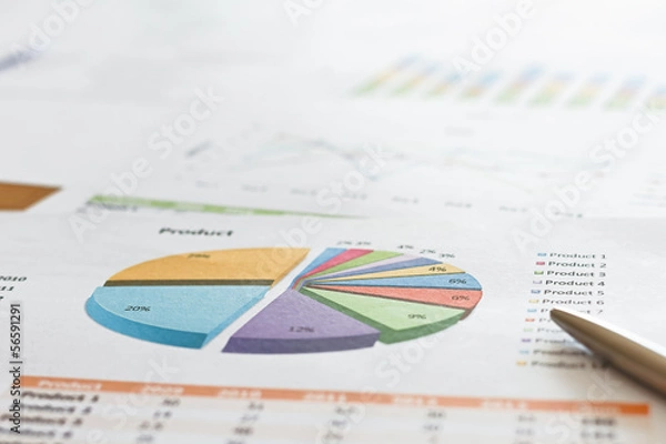 Obraz product pie chart with pen