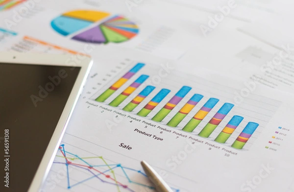 Obraz sale reprt with chart document