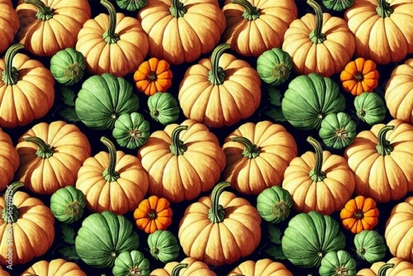 Fototapeta pumpkin seamless pattern texture

