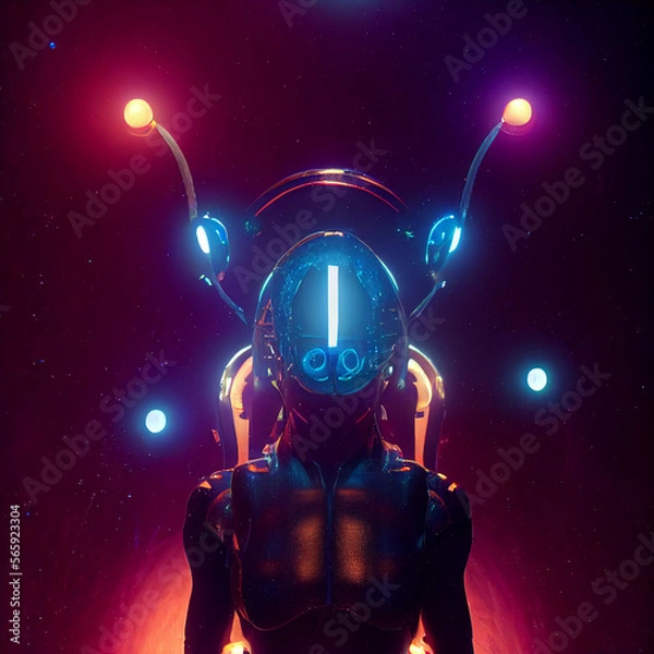 Fototapeta photo manipulation of alien in another planet 