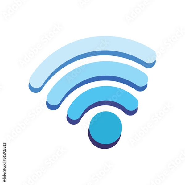 Obraz Wi Fi Network icon 3D creative design, Vector Illustration.