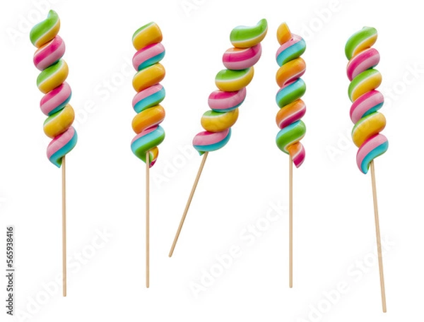 Obraz Swirl Lollipop different angles transparent background high quality details - 3d rendering