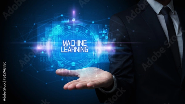 Obraz Man hand holding digital technology concept