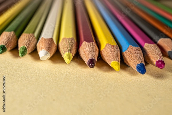 Fototapeta close up of colored pencils