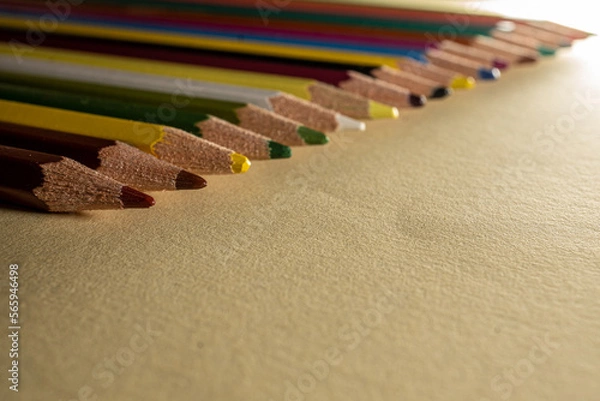 Fototapeta close up of colored pencils
