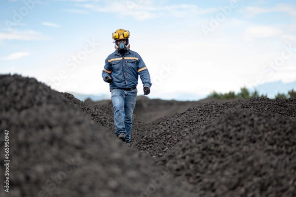 Obraz Workers at a coal-processing plant