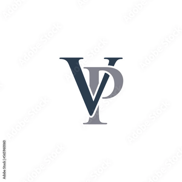 Obraz Initial letter VP logo design vector illustration.